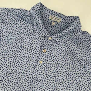 Peter Millar Summer Comfort Mens XXL Blue Fish Print Short Sleeve Polo Shirt - Picture 1 of 10