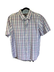 Michael Kors Men’s Short Sleeve Shirt L Plaid Check Button Down Casual #A4 - Picture 1 of 4