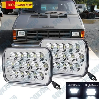 Пара светодиодных фар дальнего/низкого света 5x7 дюймов 7x6 дюймов для Dodge D150 D250 D350 Ram 50 H4 - Изображение 1 из 4