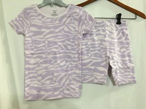 New Carter's Girls Zebra Lilac Pajama Set Snug fit Short Sleeve Shorts U pick - Picture 1 of 4