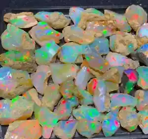 100 Cts Dry Natural Ethiopian Jumbo Welo Fire Opal Rough Specimen Gemstone Lot - Picture 1 of 7