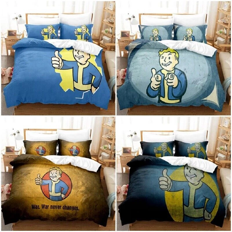 Fallout 4 Vault 3D Duvet Cover Pillowcase Single Double King Bedding Set Gift