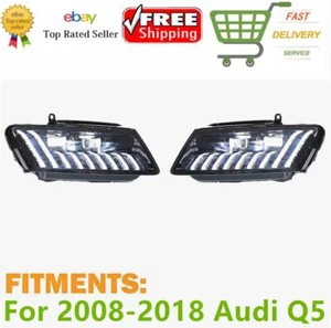 ✅1 Pair LED DRL Headlights Turn Front Lamp Assembly Set For 2008-2018 Audi Q5 - Picture 1 of 8