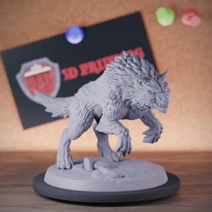 Wolf Miniature Animal Mini Dungeons and Dragons Mini DnD 5e TTRPG Pathfinder - Picture 1 of 8
