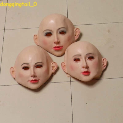 Beauty Mask Latex Female Cosplay Woman Face Mask Halloween Party Prop Accessory - Image 1 of 4