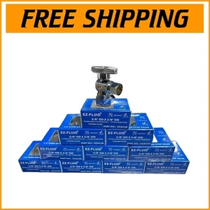1/4-Turn Angle Stop Valves - 10 Heavy Duty Brass Shut Offs for Sink and Toilet - Picture 1 of 8