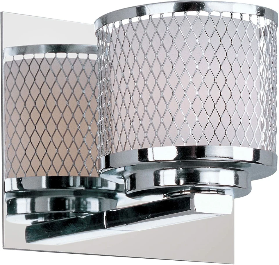 ET2 Iluminación E22341-10PC Malla Una Luz Montaje en Pared, Cromo Pulido, Vidrio Blanco Foto 1 de 1