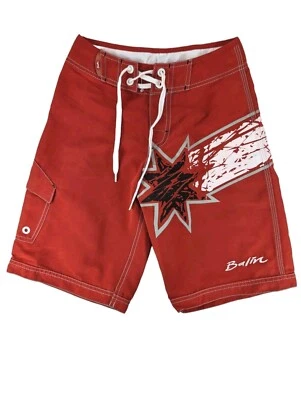 Pantaloncini da tavola Red Balin, pantaloncini da nuoto da spiaggia abbigliamento da surf, a rete, età 10 - Immagine 1 di 4