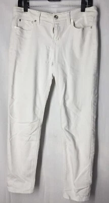 Pantalones Stylus Blanco 10 Mujer Pierna Recta Botón Cremallera Bolsillos Foto 1 de 4