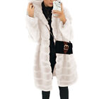 Women's Fur Fluffy Hooded Jacket Parka Coat Fleece Winter Warm Overcoat Outwear