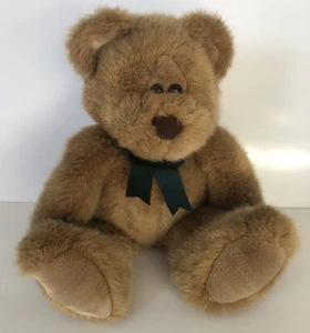 Mary Meyers Teddy Bear Brown  Green Bow Plush Vintage Stuffed Animal  Toy 16" - Picture 1 of 8