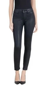 LEVEL 99 SKINNY JEANS FOREVER BLACK COATED 32/14 NEW TAGS HIGH WAIST STRETCH - Picture 1 of 8