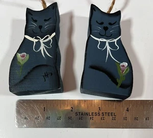 Appendiabiti vintage in legno decorazione artista firmato stile anni 90 dipinto a mano gatti gattino divertimento - Foto 1 di 6