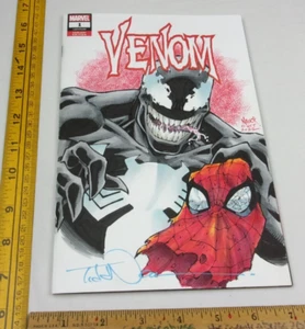 Venom Spider-Man Arte ORIGINAL Todd Nauck Boceto Color Firmado - Imagen 1 de 4