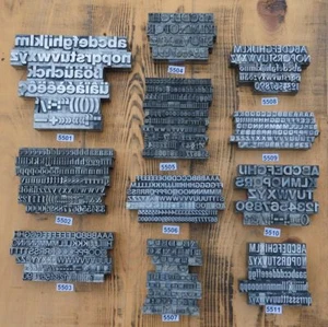 Bleischrift -1 Set zur Auswahl- Bleisatz Letter Lettern Buchstaben Typografie - Bild 1 von 7