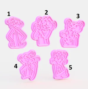 Pink Panther High Quality Cookie Cutter Embosser Stamp Fondant Set with Handle - Picture 1 of 1