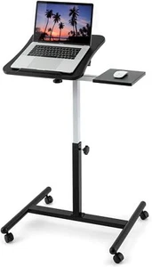 Tatkraft Vanessa Mobile Ordinateur Portable Bureau Table Hauteur Réglable Souris Étagère Roues - Photo 1/12
