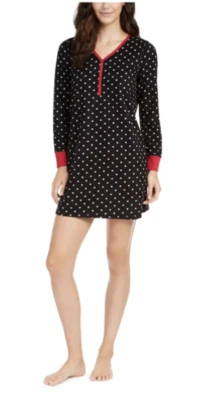 Camisa de dormir negra Charter Club Intimates para mujer con calcetines de lana talla MEDIANA Foto 1 de 2