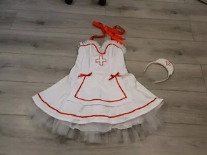 Ann Summers White Naughty Matron Sexy Nurse Fantasy Dress & Hat Outfit Size 12 - Picture 1 of 24