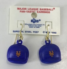 NY Mets New York Dangle Helmet Earrings Baseball MLB Licensed Product