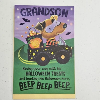 Tarjeta de felicitación Hallmark Halloween 8"x5.5" nieto golosinas perro con sobre hecha en EE. UU. Foto 1 de 4