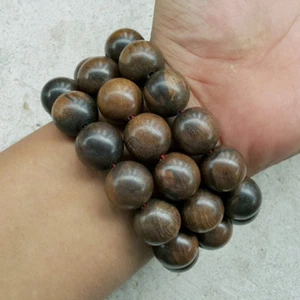 Pulsera de madera de agar etoxilón de 18 mm indonesio Gaharu Buaya 13 cuentas madera de aloe - Imagen 1 de 8