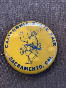 Vintage California State Fair Sacramento Cal Bear Button Pinback - Picture 1 of 2