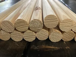 Lot Of 20 Pine Wooden Dowel Rods 7/8" x 12" Unfinished Hardwood Sticks Crafts - Picture 1 of 3