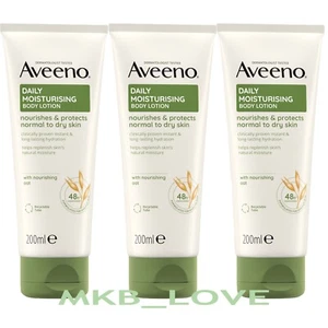 3 x Aveeno Daily Moist Body Lotion with Nourishing Oat Normal to dry skin 200ml - Picture 1 of 1
