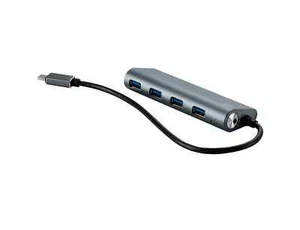 4-Port USB-C to USB-A Hub SuperSpeed 3.0 PC Laptop Notebook MacBook Aluminum - Picture 1 of 2