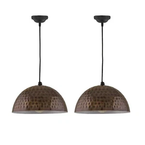 2 Vintage Industrial Pendant Light Ceiling Lamp Farmhouse Barn Hanging Fixture - Picture 1 of 6