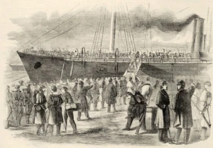 Junta de Tropas de la Guerra Civil Burnsides USS Hussar en Annapolis Maryland Estampado De Colección - Imagen 1 de 1