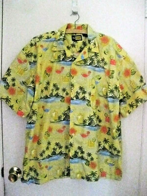 Camisa hawaiana Blue Generation para hombre 2XL Palm Trees Island manga corta botón #a Foto 1 de 4