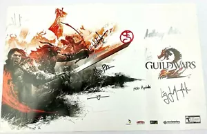 Guild Wars 2 Promotional poster SIGNED by 9 Game Designers/Artists RARE - Picture 1 of 8