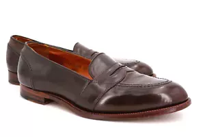 MOCASSINO PENNY ABERDEEN INDOSSATO 15x $852 ALDEN 11,5 E MARRONE SHELL CORDOVAN CINTURINO COMPLETO - Foto 1 di 15