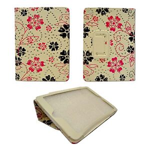 Case For Apple iPad Mini White With Pink And Black Flower Swirl Glitter Cover