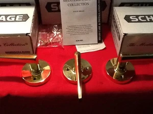 Schlage Half/Dummy Polished Brass Lever ARCHITECTURAL MEDITERRANEAN - Picture 1 of 10