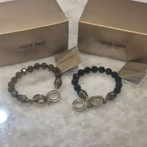 Set Of 2 Heidi Daus Crystal Bead Stone Bracelet w/ Toggle Closure New In Box  - Picture 1 of 10