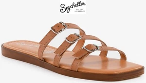 SEYCHELES EMI TAN LEATHER SLIDE SANDAL. MADE IN ITALY. NIB. SIZE 7M - Picture 1 of 12