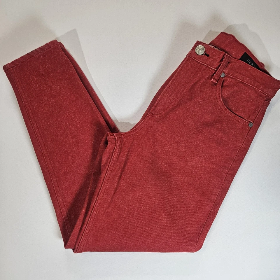 Rag & Bone Womens Jeans Size 27 Bull Red Skinny Made In The USA Mid Rise Denim - Image 1 of 4
