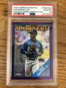 2023 Topps Chrome KEN GRIFFEY Jr - Silver Pack Purple /75 - HOF - PSA 10 - Picture 1 of 2