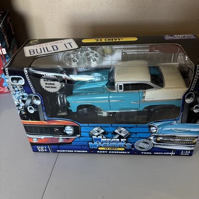 1955 Chevy By Muscle Machines Heavy Duty Muscle Car 1:24 Skill 2  10+ - Build It - Image 1 of 4