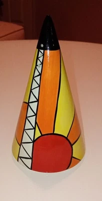 Lorna Bailey Old Ellgreave Pottery Sunburst Sugar Shaker Sifter Signed  - Image 1 of 4