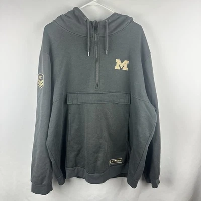 Sudadera con Capucha Universidad de Maryland 3XL Gris Cuarto Cremallera Marca Coliseo Bandera de EE. UU. Foto 1 de 4