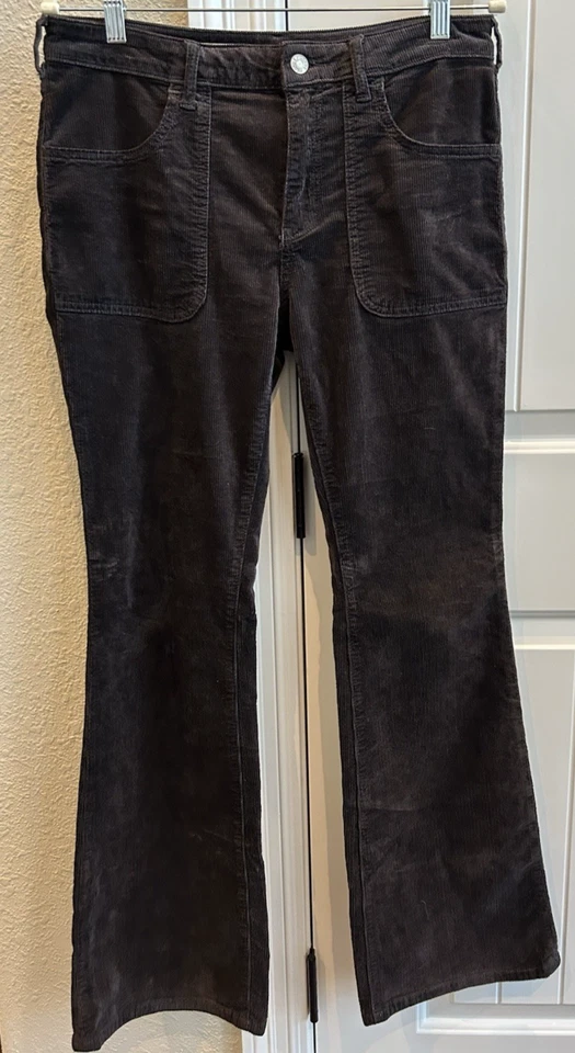 Pilcro Anthropologie The Icon Corduroy Black Pants Flare Women's Stretch Size 10 - Image 1 of 4