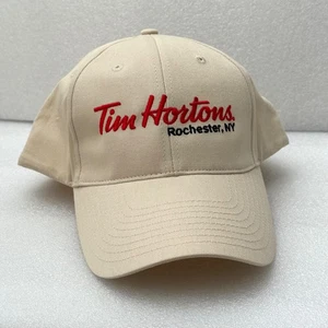 Baseballkappe Mütze Tim Hortons creme bestickt roter Buchstabe verstellbarer Riemen neu ohne Etikett - Bild 1 von 6