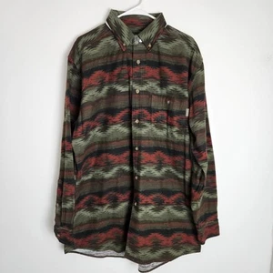Woolrich Shirt Men Sz L Olive Blanket Southwest Aztec Button Up Chamois Flannel - Picture 1 of 9