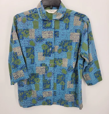 Blusa Lady Manhattan Feminina 16 Patchwork Floral Manga 3/4 Artística Vintage Retrô - Imagem 1 de 4