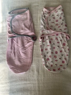 Swaddle Me Set of 2 S/M Pink Girls Baby Swaddle EUC  - Image 1 of 4