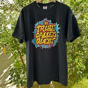 Vintage Y2K A Tribe Called Quest T-Shirt Black XL 100% Cotton Rap Tee Cracked - Picture 1 of 4